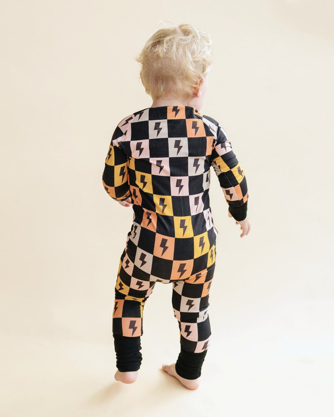 Bamboo Zip Romper | Colorful Checks & Bolts - Mack & Harvie
