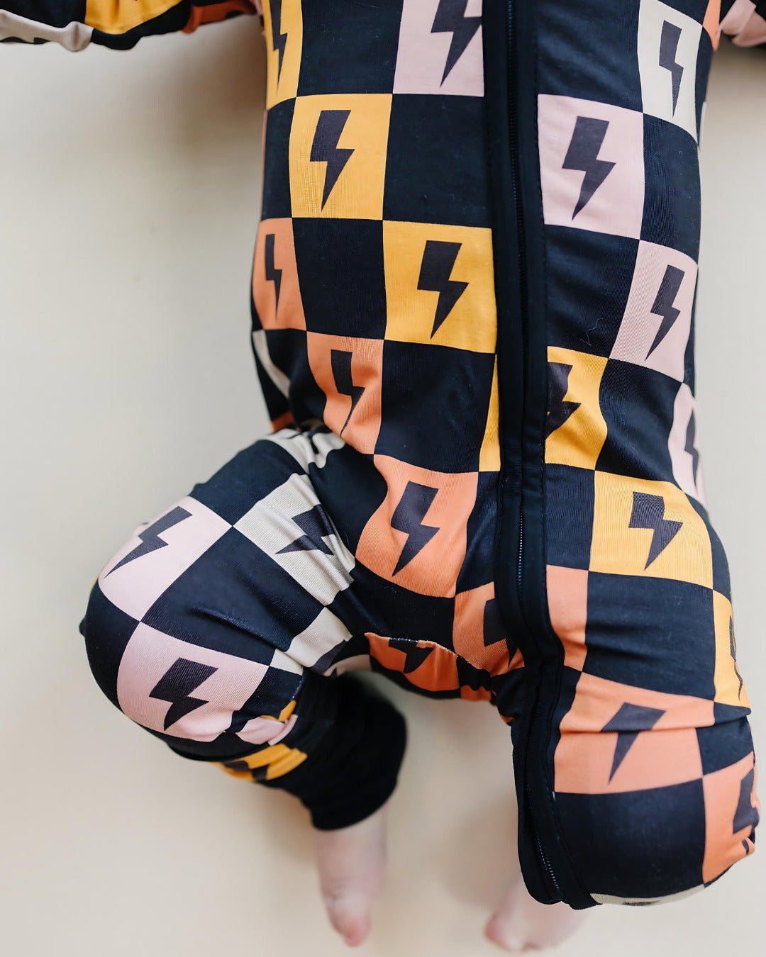 Bamboo Zip Romper | Colorful Checks & Bolts - Mack & Harvie