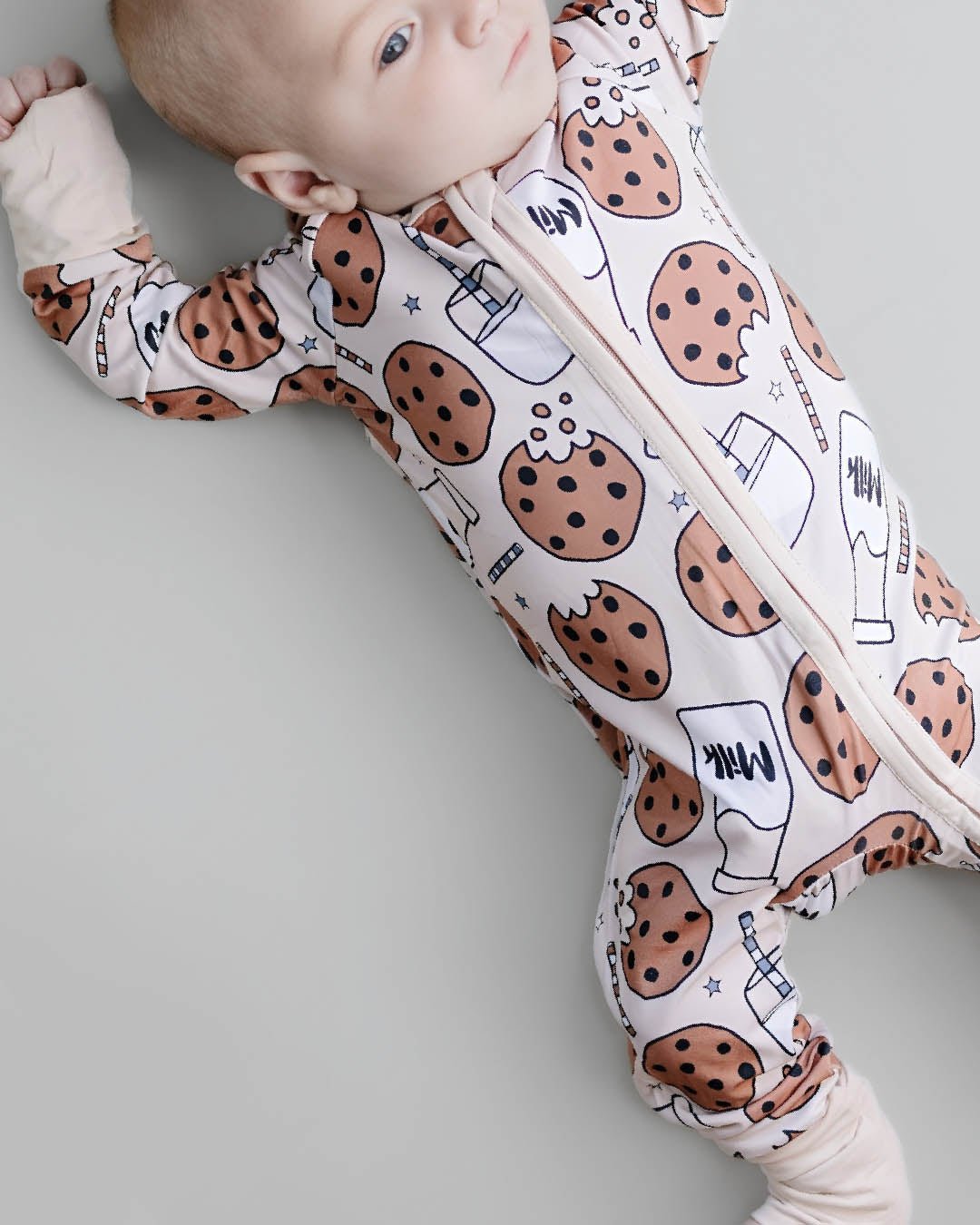 Bamboo Zip Romper | Milk & Cookies - Mack & Harvie