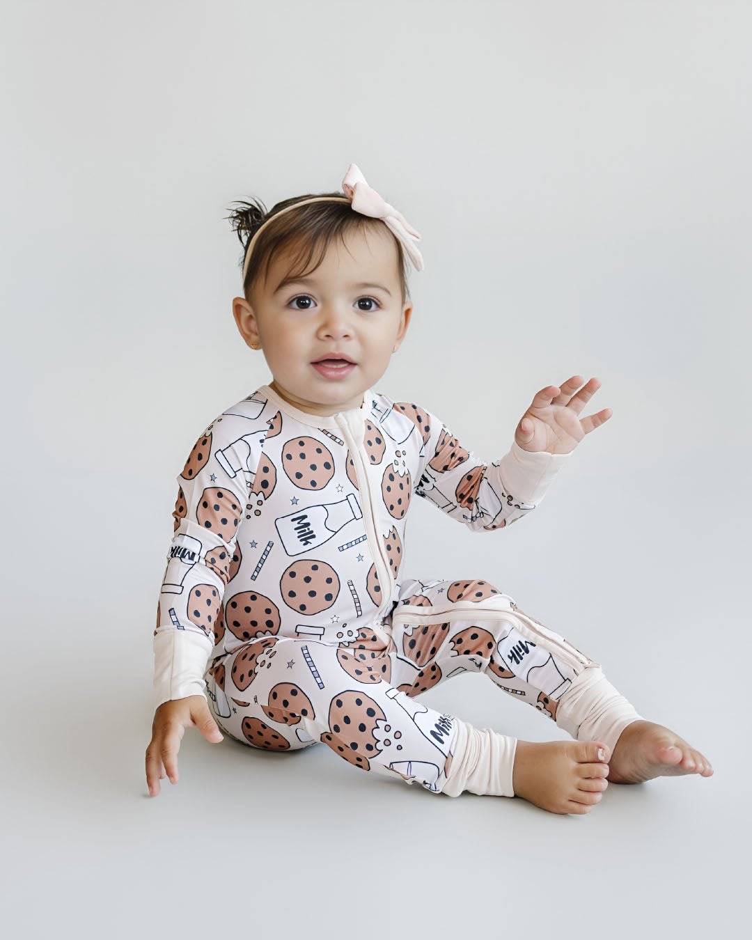 Bamboo Zip Romper | Milk & Cookies - Mack & Harvie