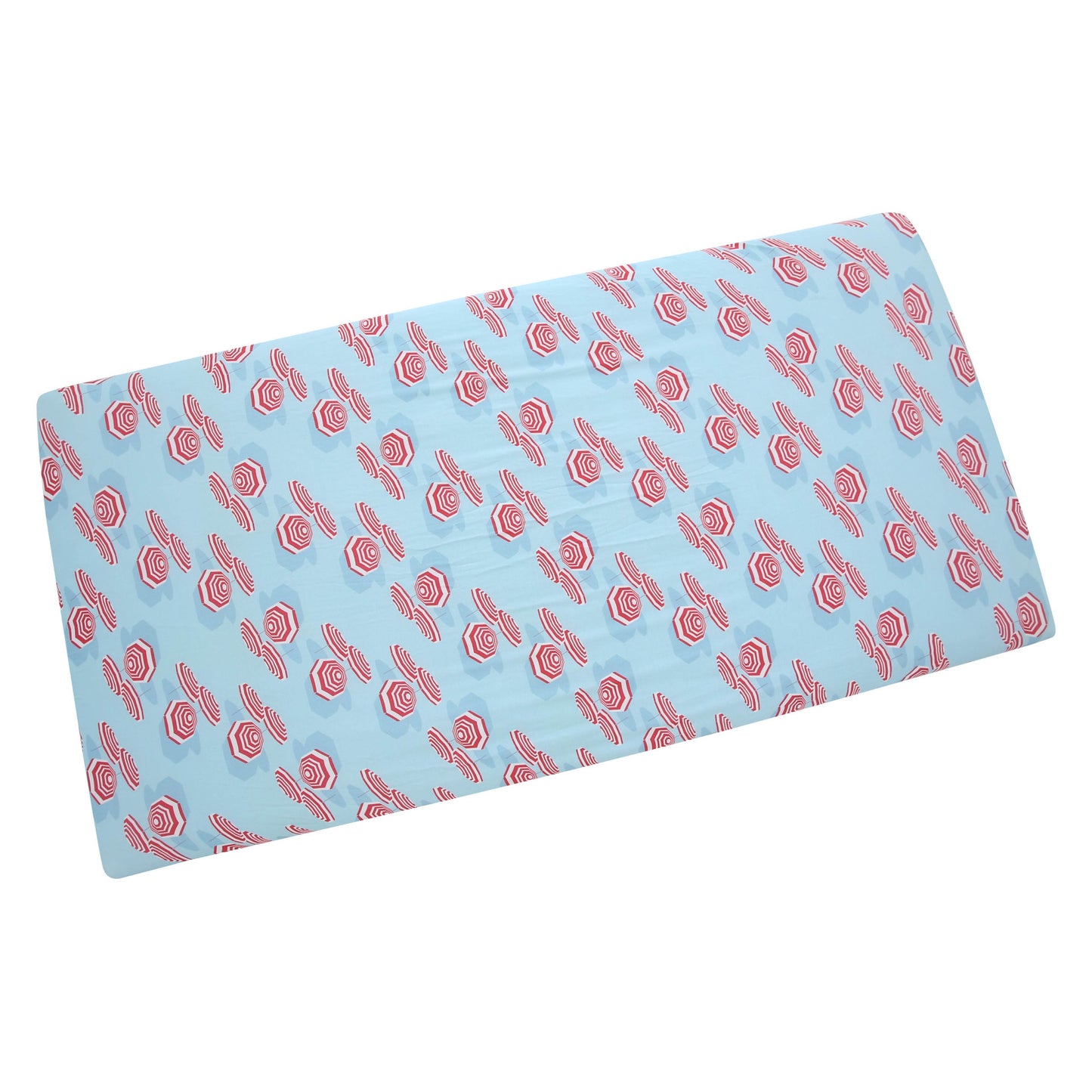 Crib Sheet in Beach Club Coral Surf Blue