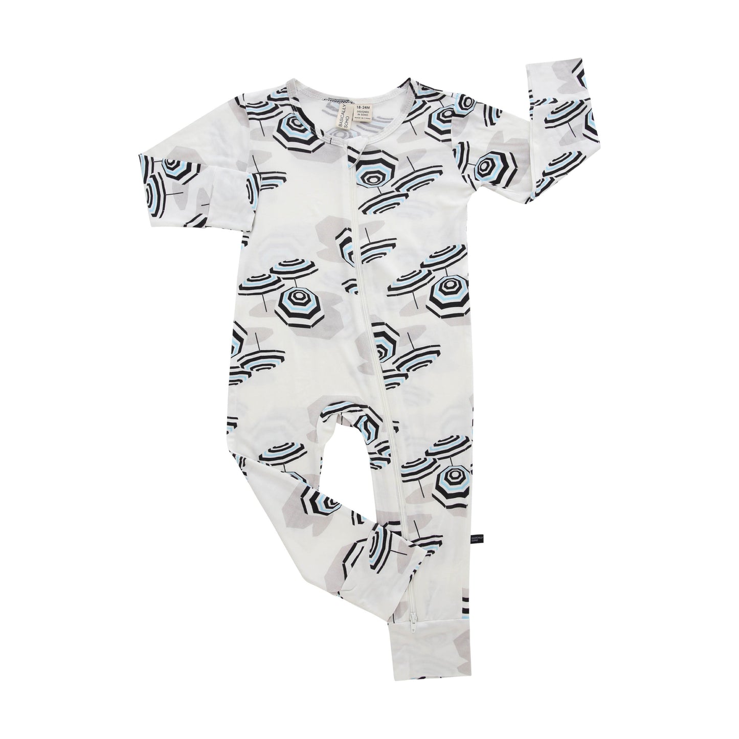 Zippered Romper in Beach Club Signature