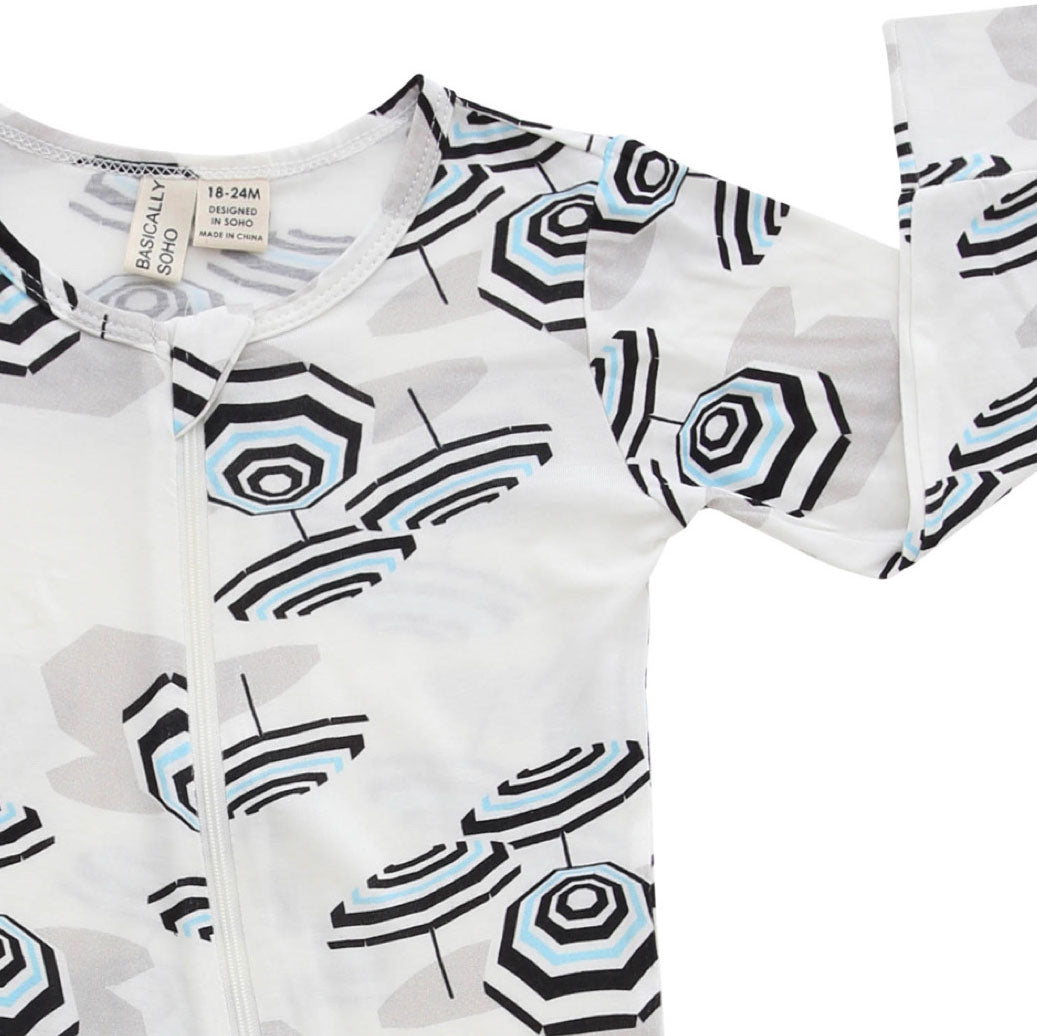 Zippered Romper in Beach Club Signature