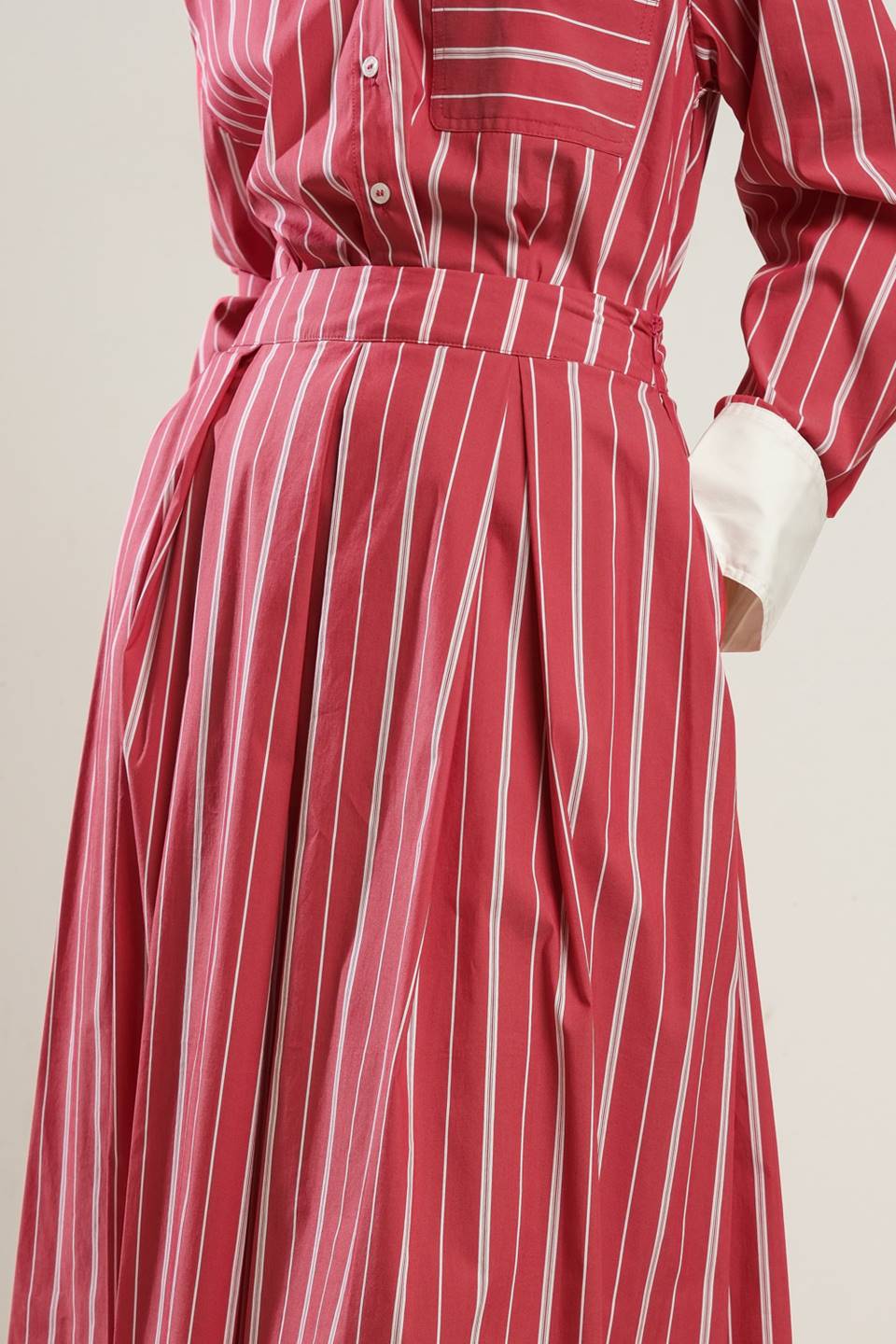 BEHIND THE GRIN WOVEN MIDI SKIRT - Mack & Harvie
