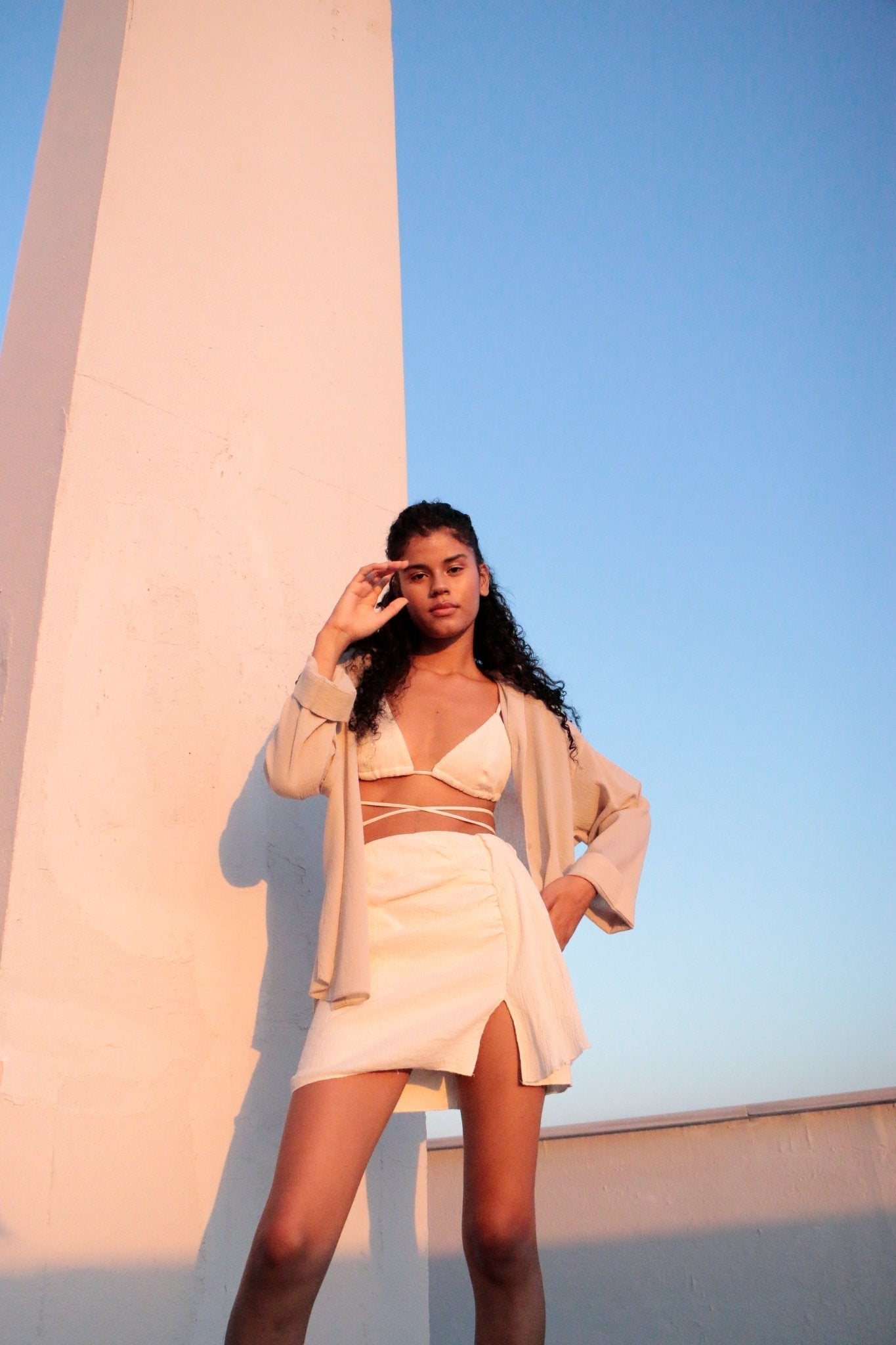 Bella Mini Skirt - Natural - Mack & Harvie