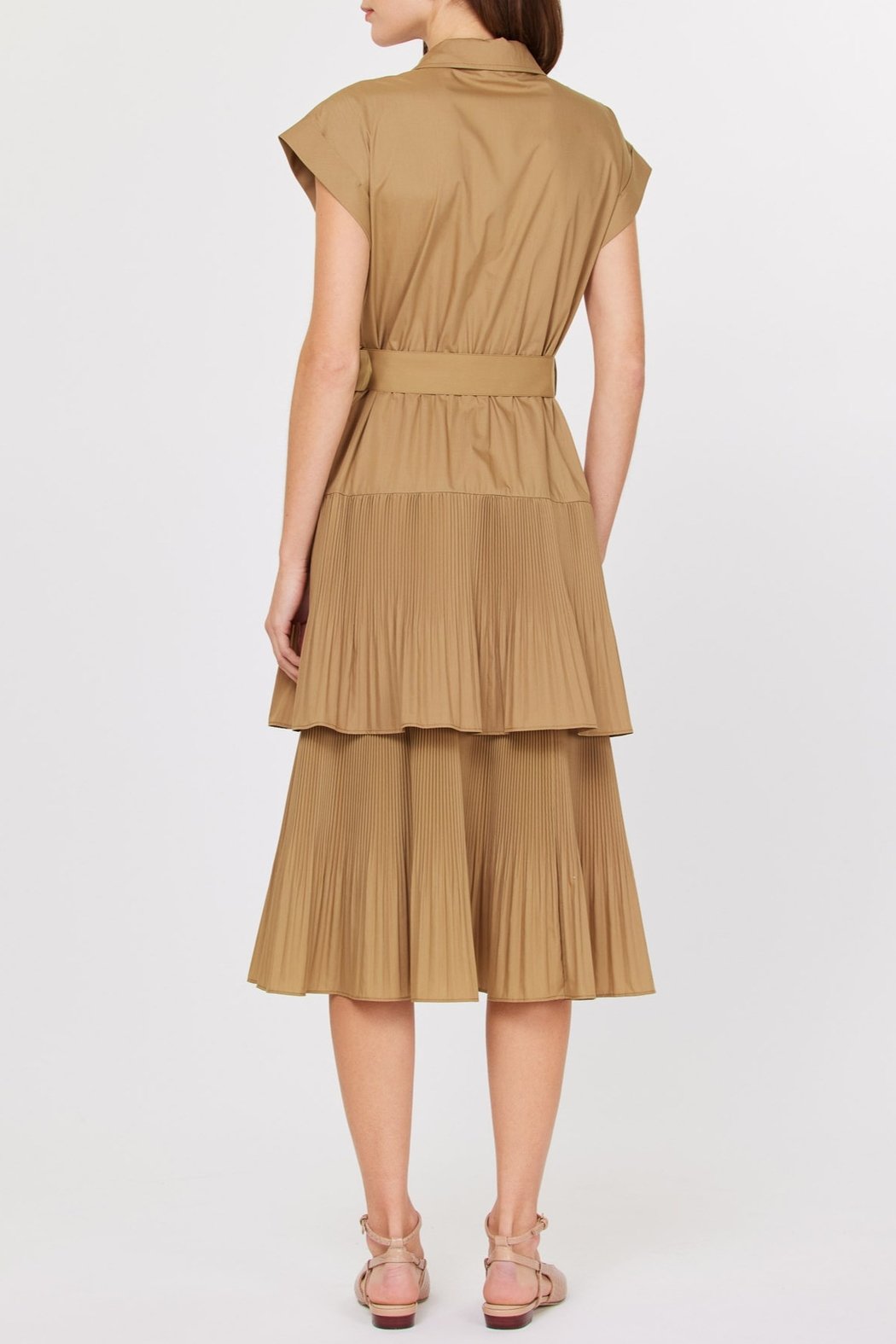 Belted Front Button Dress