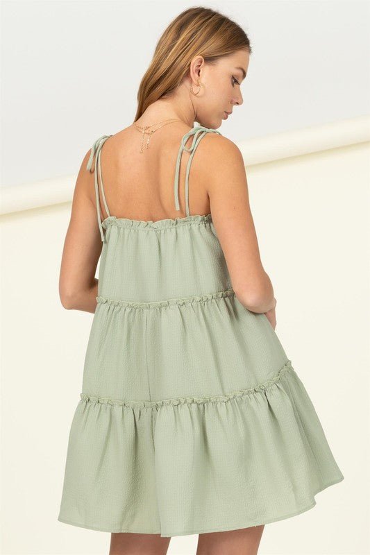 Better Days Tie-Strap Tiered Mini Dress - Mack & Harvie