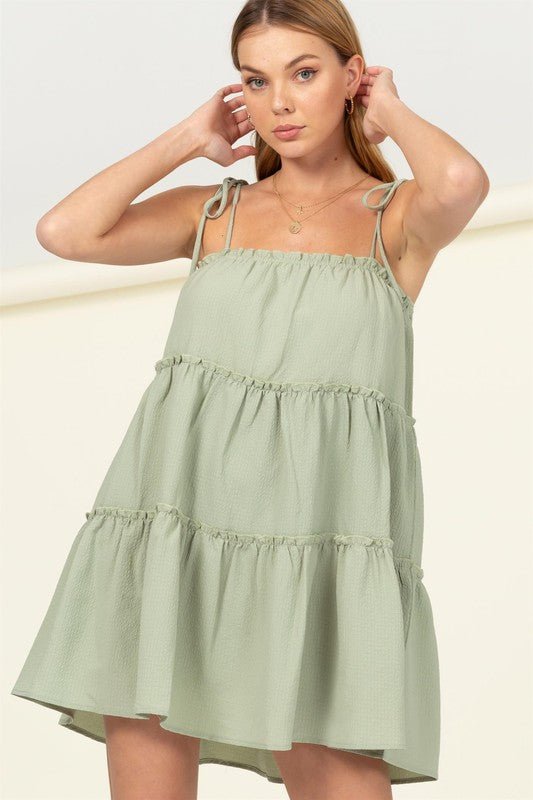 Better Days Tie-Strap Tiered Mini Dress - Mack & Harvie
