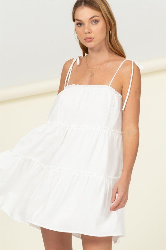 Better Days Tie-Strap Tiered Mini Dress - Mack & Harvie