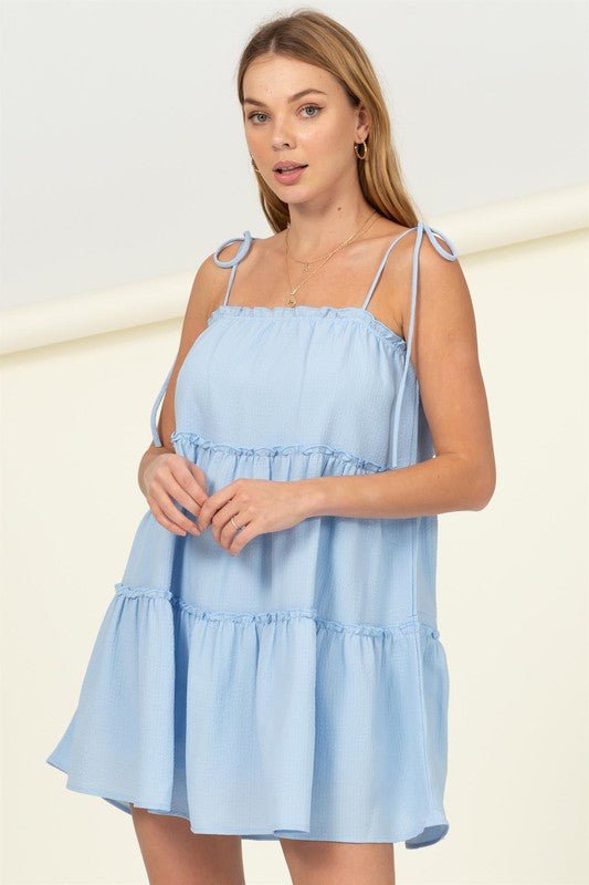 Better Days Tie-Strap Tiered Mini Dress - Mack & Harvie