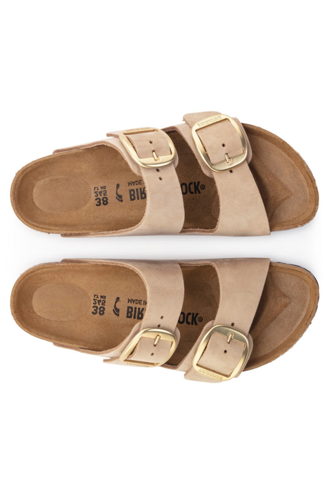 Birkenstock Arizona Oiled Leather Big Buckle Narrow Width in Cognac