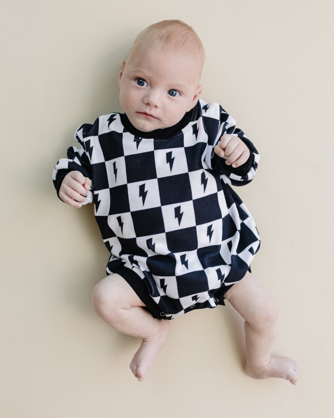 Bubble Romper | Charcoal Bolts - Mack & Harvie