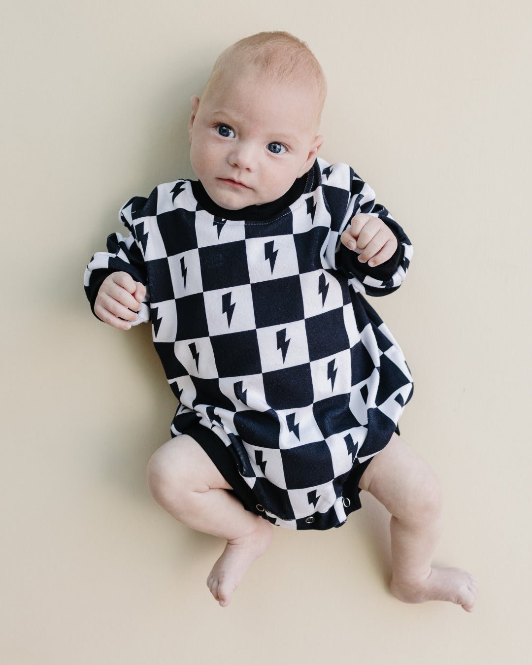 Bubble Romper | Charcoal Bolts - Mack & Harvie