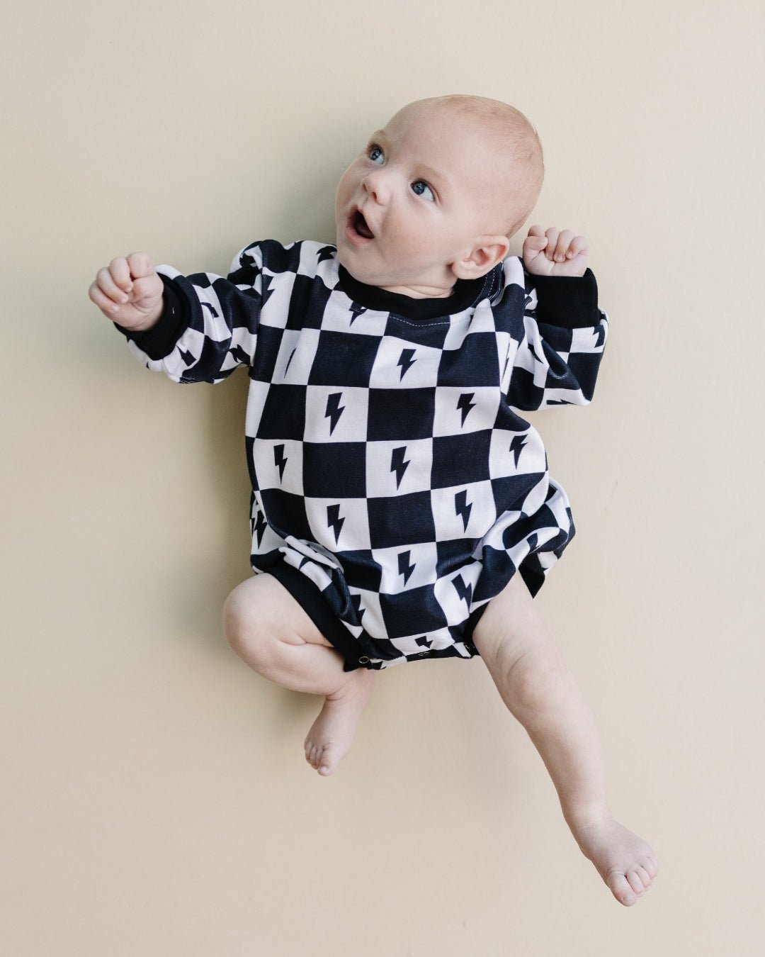 Bubble Romper | Charcoal Bolts - Mack & Harvie