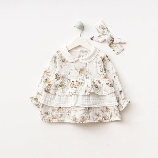Butterfly Garden Ruffle Dress & Bow
