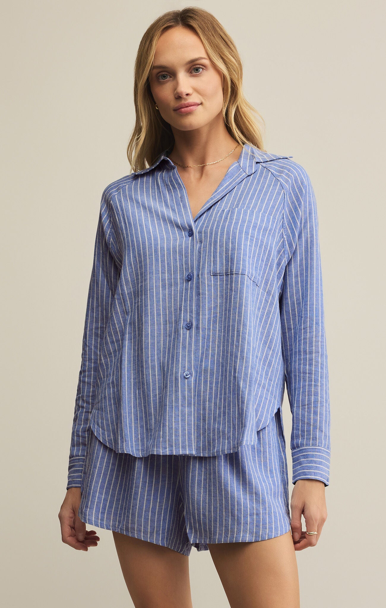 PERFECT LINEN STRIPE TOP