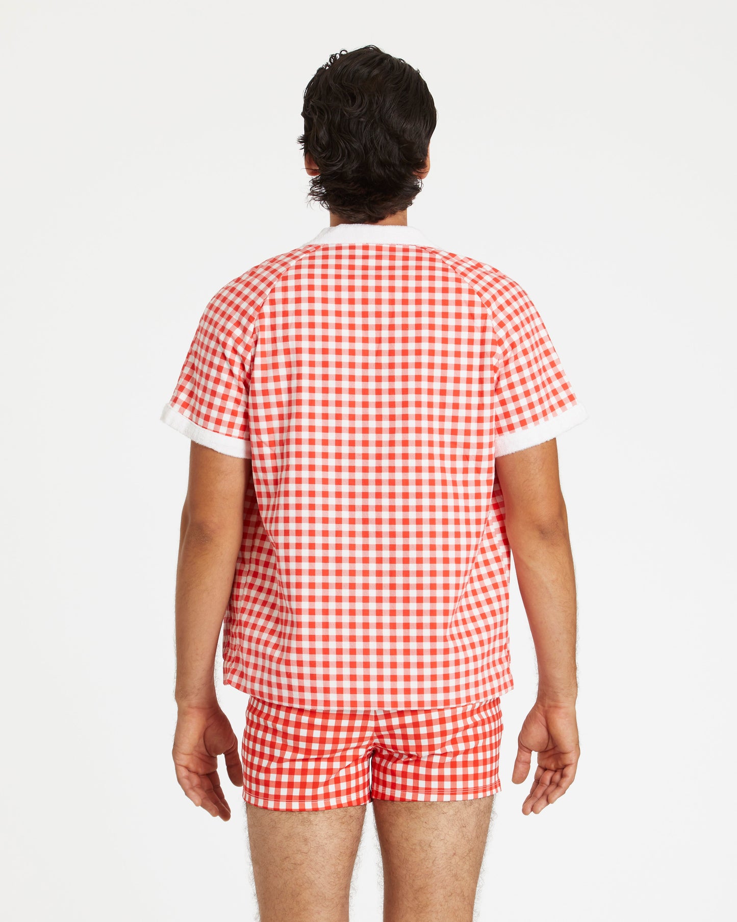 Gingham Cabana Shirt (Red)