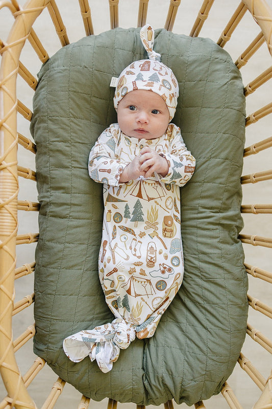 Camping Trip Bamboo Newborn Knot Hat - Mack & Harvie