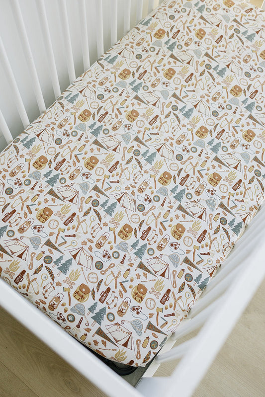 Camping Trip Bamboo Stretch Crib Sheet - Mack & Harvie