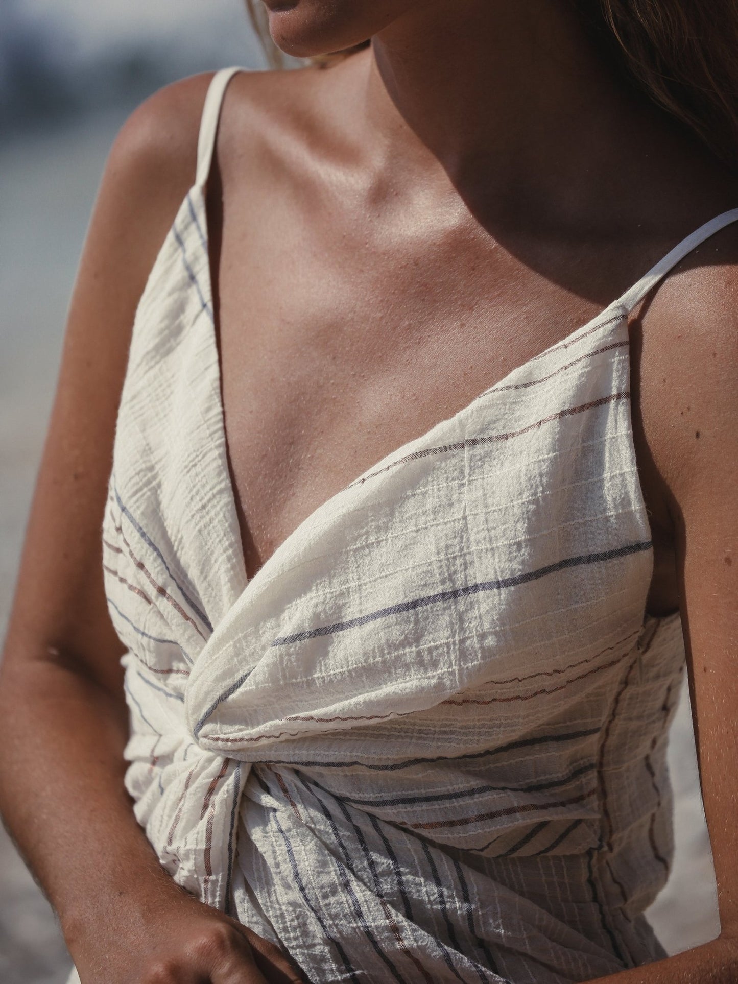 Celia Striped Dress - Natural - Mack & Harvie