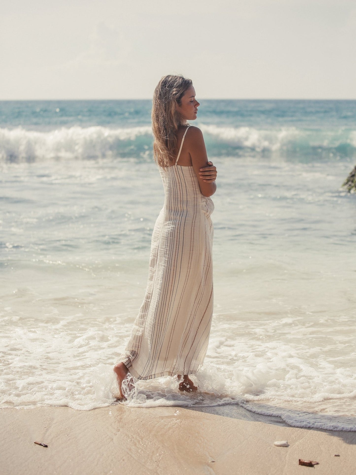 Celia Striped Dress - Natural - Mack & Harvie