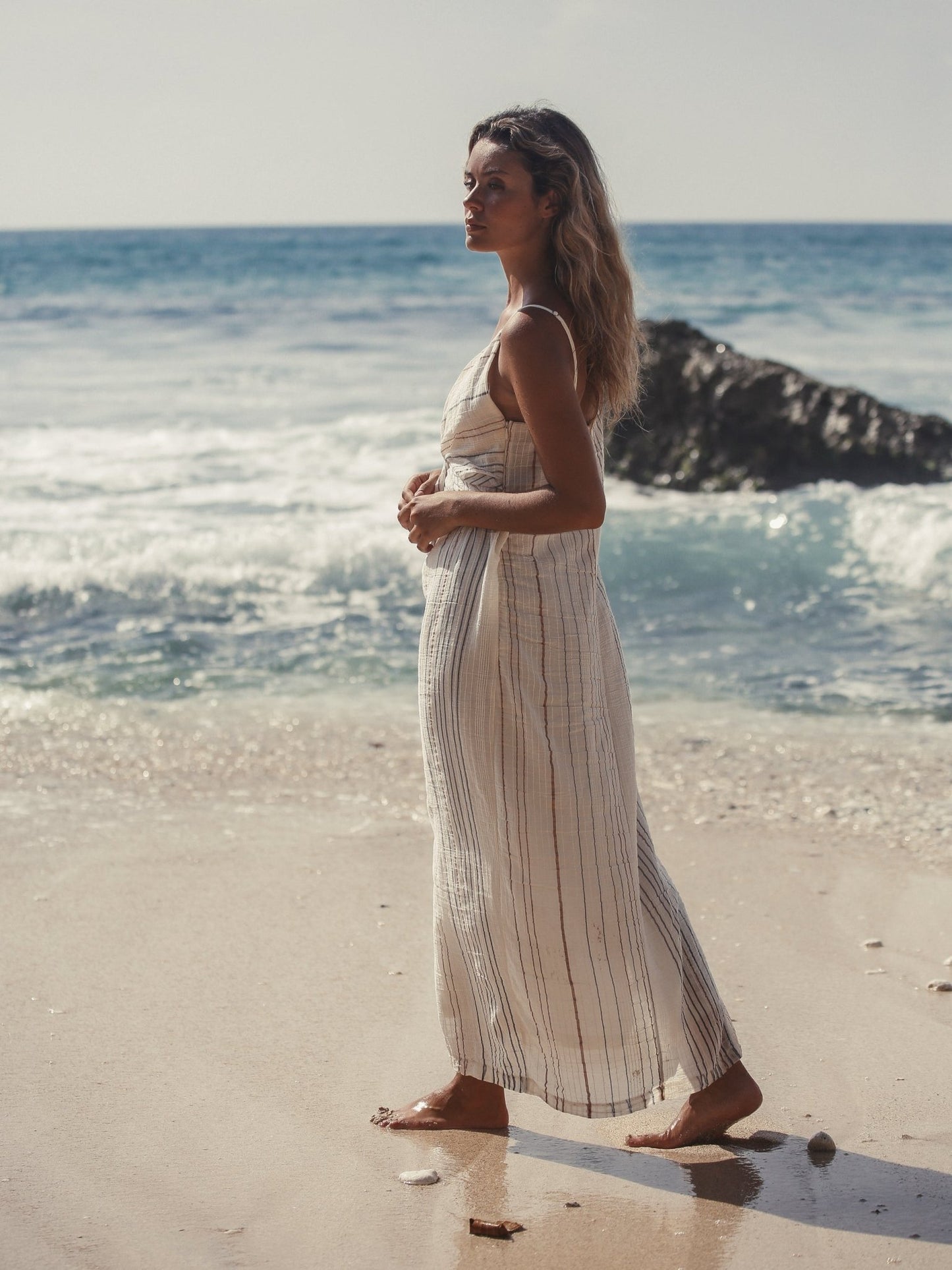Celia Striped Dress - Natural - Mack & Harvie