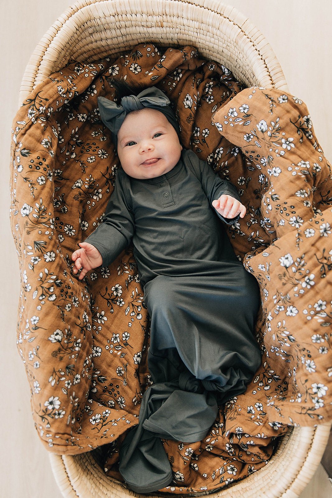 Charcoal Bamboo Knot Gown - Mack & Harvie