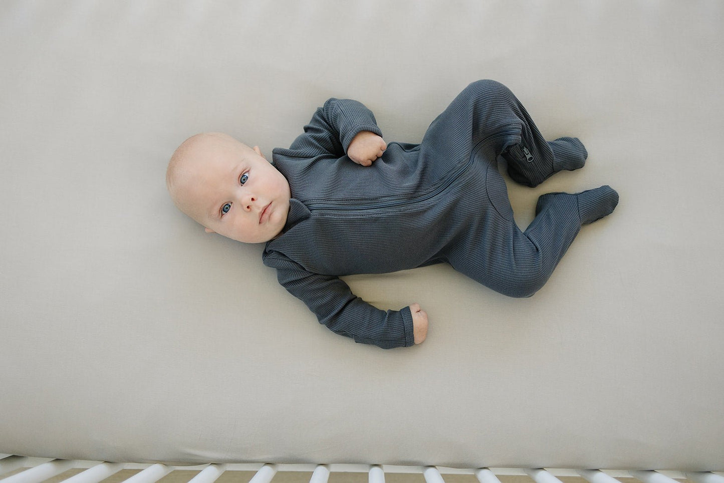 Charcoal Organic Cotton Ribbed Zipper - Mack & Harvie