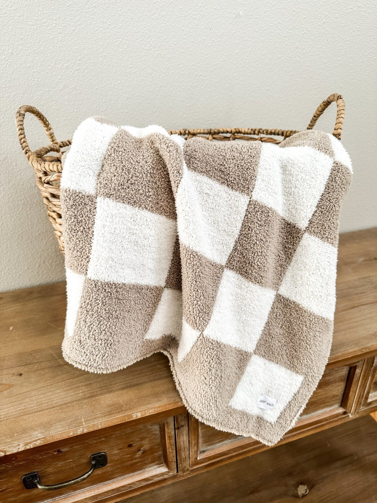 Checker Blanket - Taupe/White - Mack & Harvie