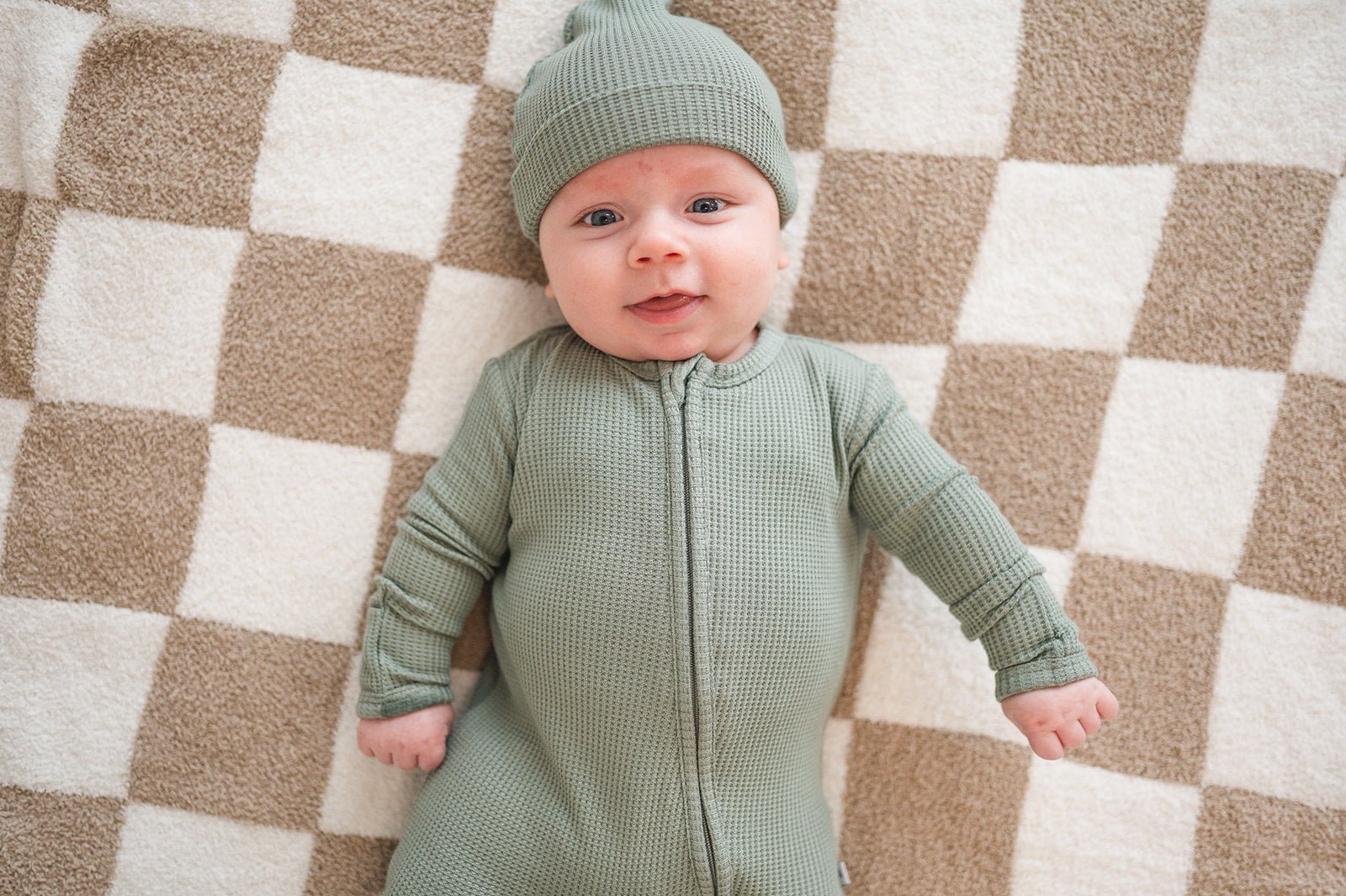 Checker Blanket - Taupe/White - Mack & Harvie