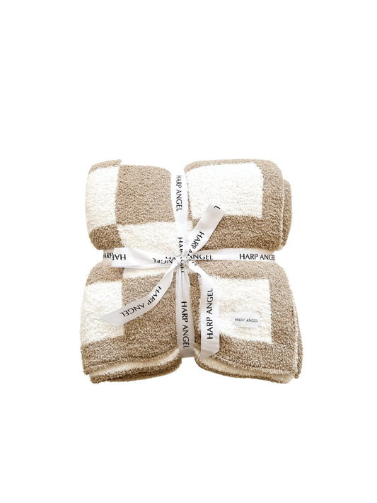 Checker Blanket - Taupe/White - Mack & Harvie
