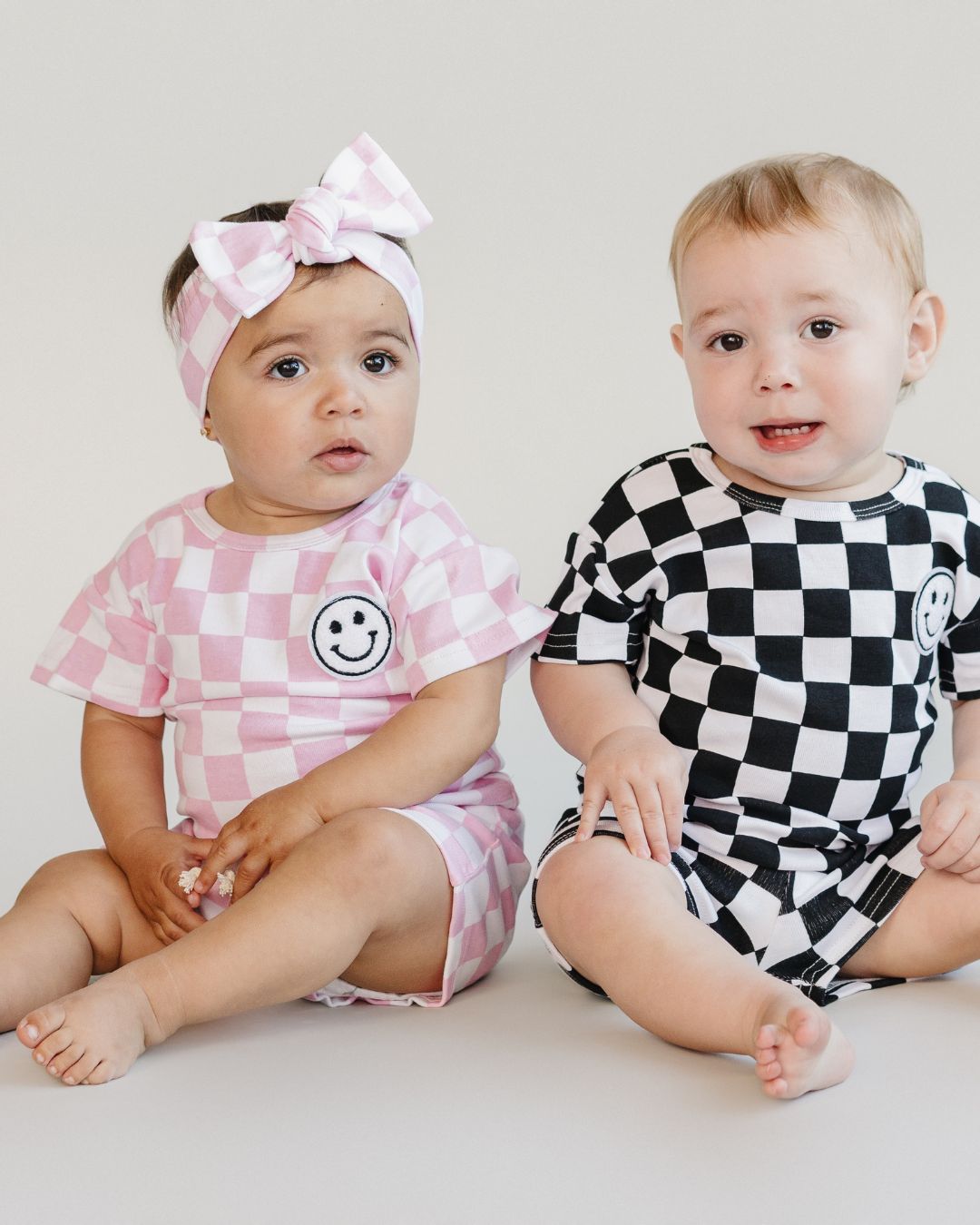 Checkered Shorts Set | Pink - Mack & Harvie