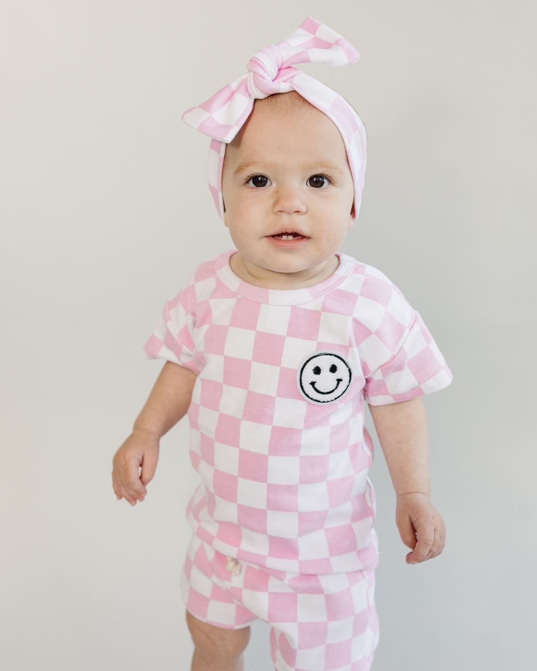 Checkered Shorts Set | Pink - Mack & Harvie