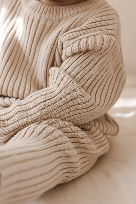 Chunky Rib Pullover - Beige - Mack & Harvie