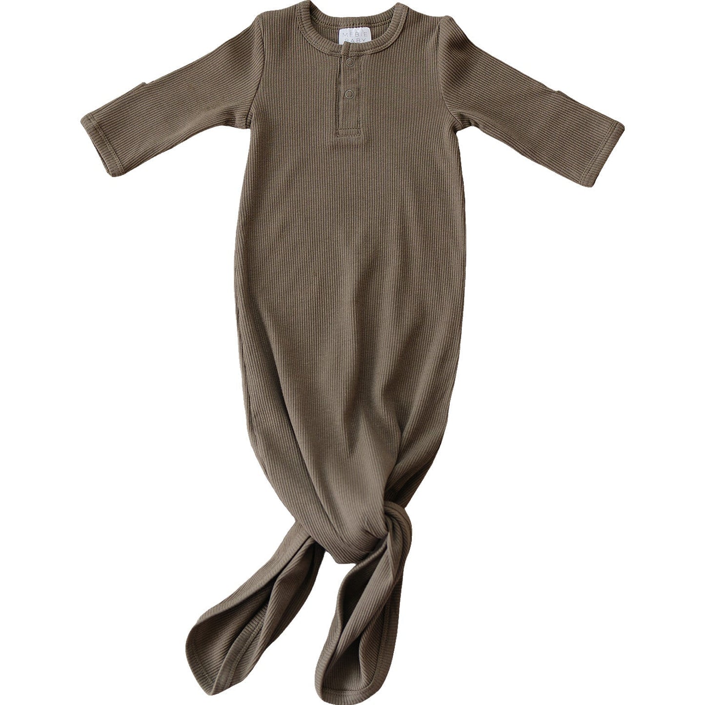 Cocoa Organic Cotton Ribbed Knot Gown - Mack & Harvie