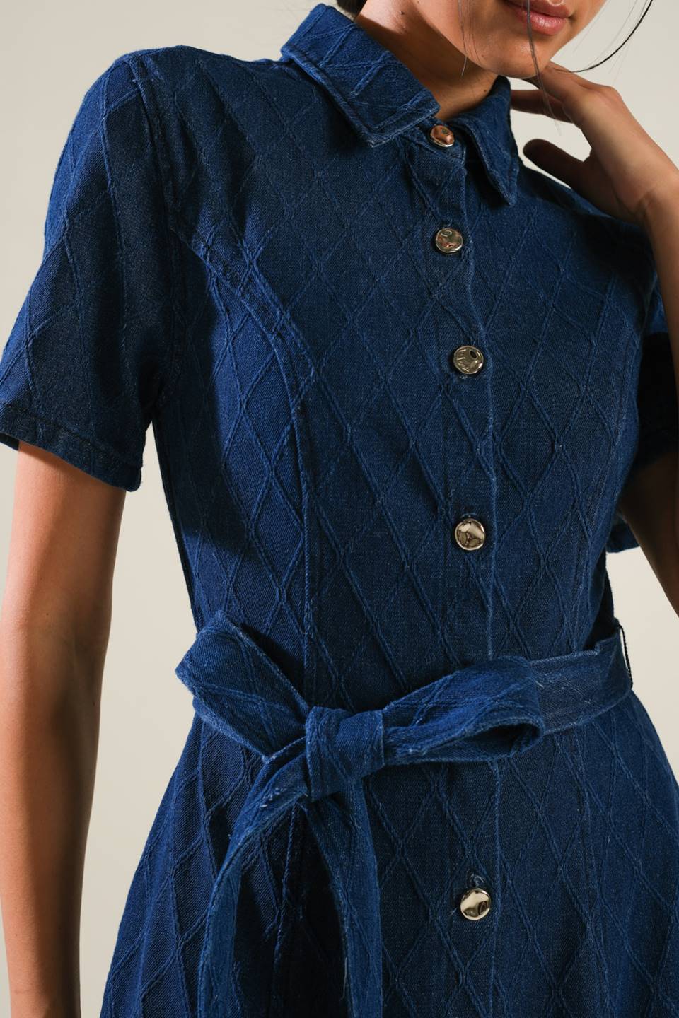 CONFIDENT STRIDES DENIM MIDI DRESS - Mack & Harvie