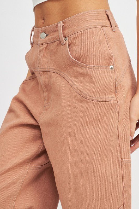 CONTRASTED STITCH DETAIL WIDE PANTS - Mack & Harvie