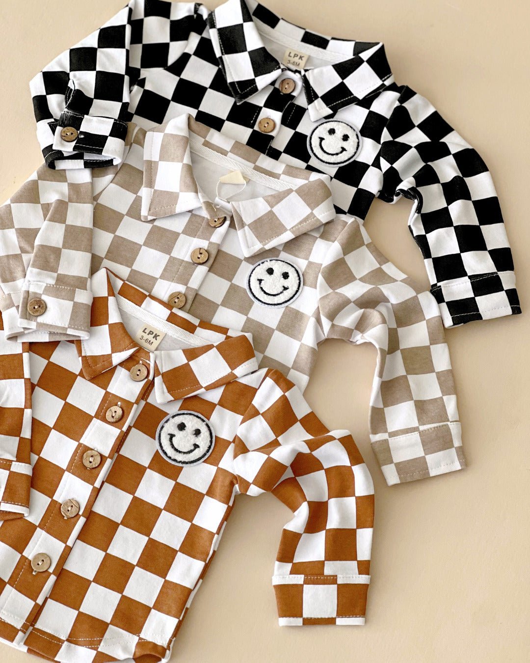 Cotton Shacket | Smiley Checkered Black - Mack & Harvie