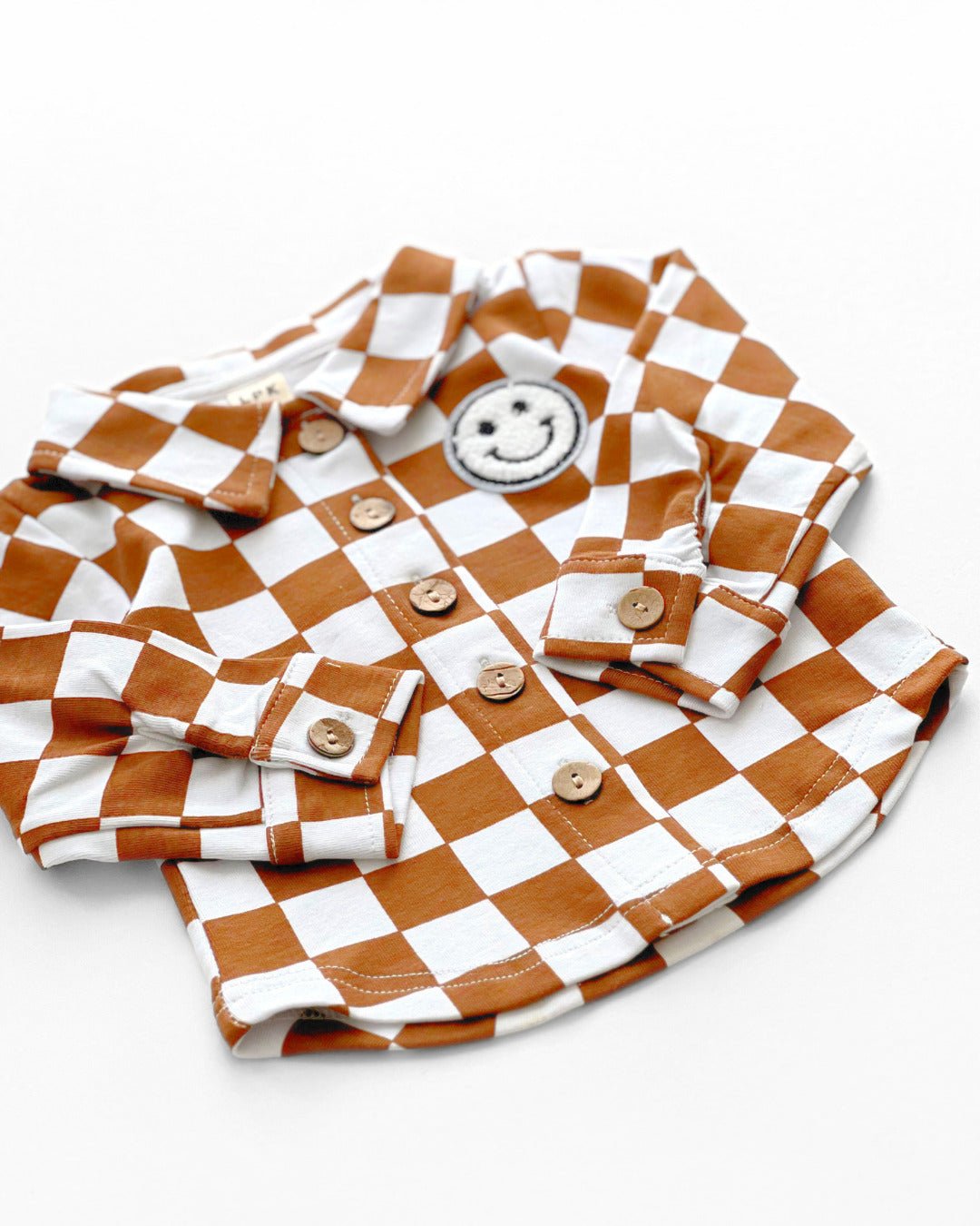 Cotton Shacket | Smiley Checkered Copper - Mack & Harvie