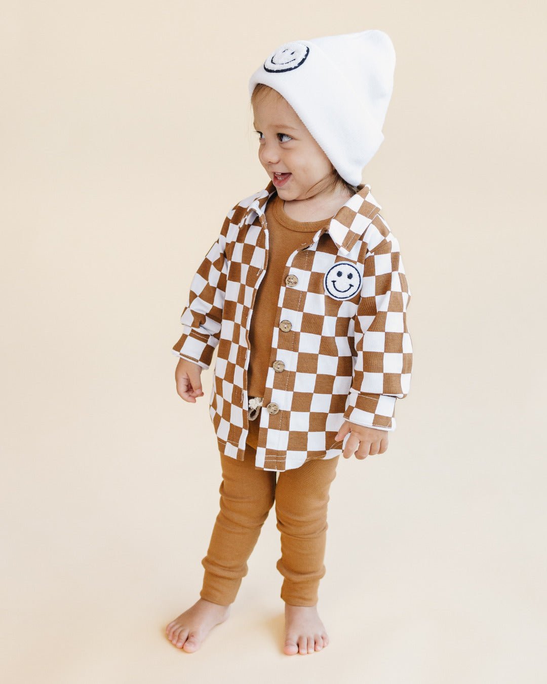 Cotton Shacket | Smiley Checkered Copper - Mack & Harvie