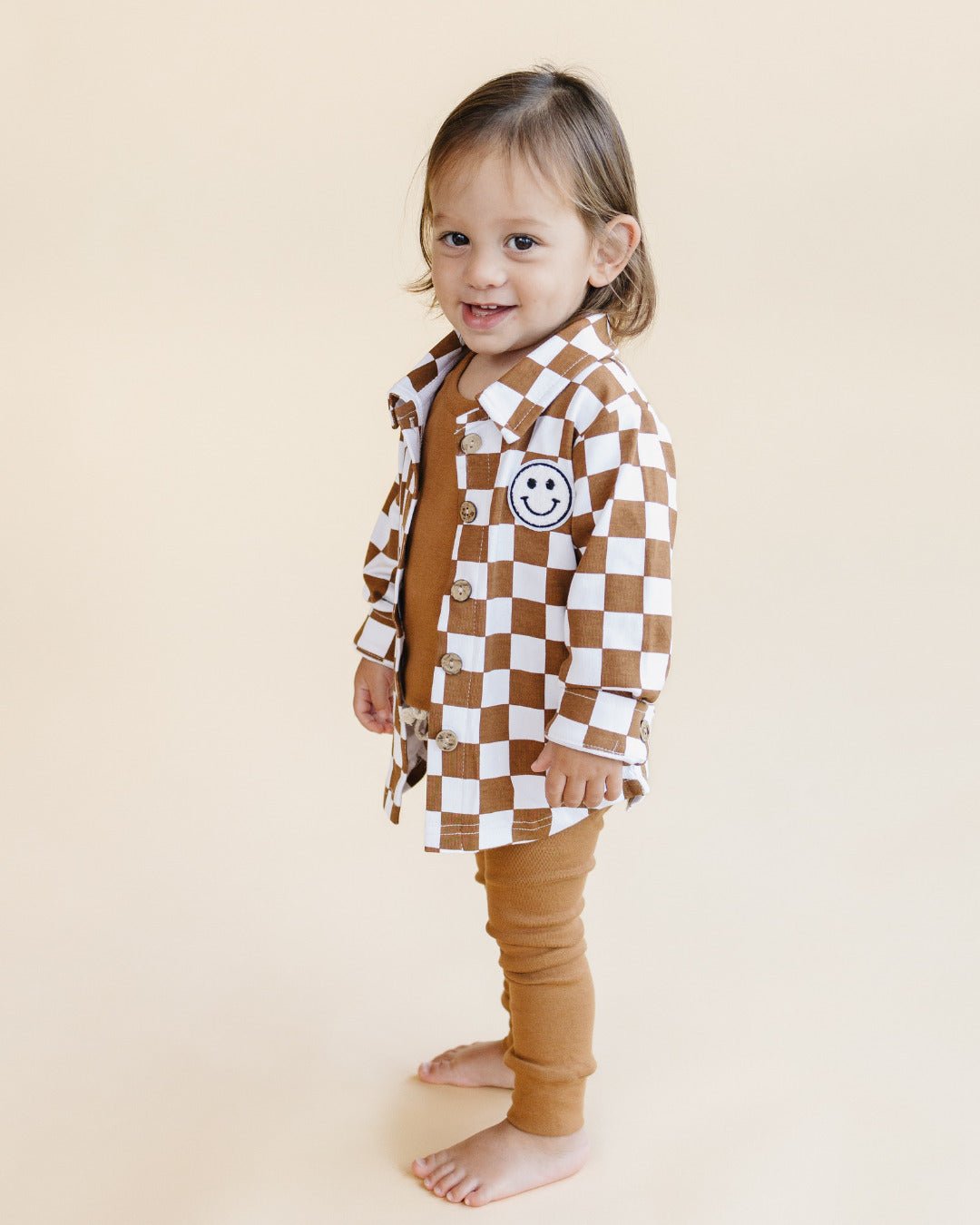 Cotton Shacket | Smiley Checkered Copper - Mack & Harvie