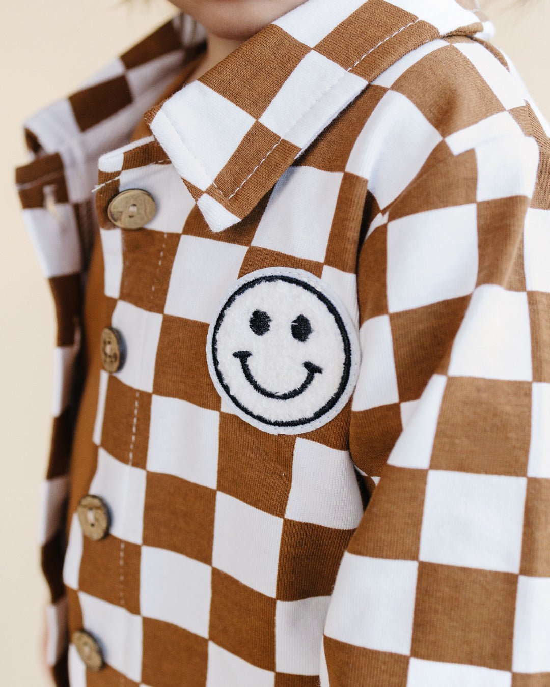 Cotton Shacket | Smiley Checkered Copper - Mack & Harvie