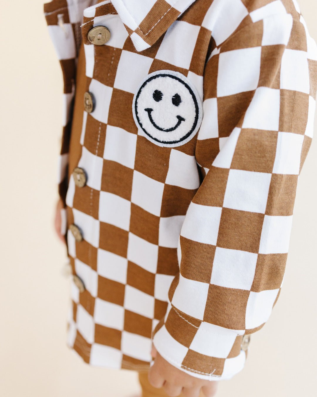 Cotton Shacket | Smiley Checkered Copper - Mack & Harvie