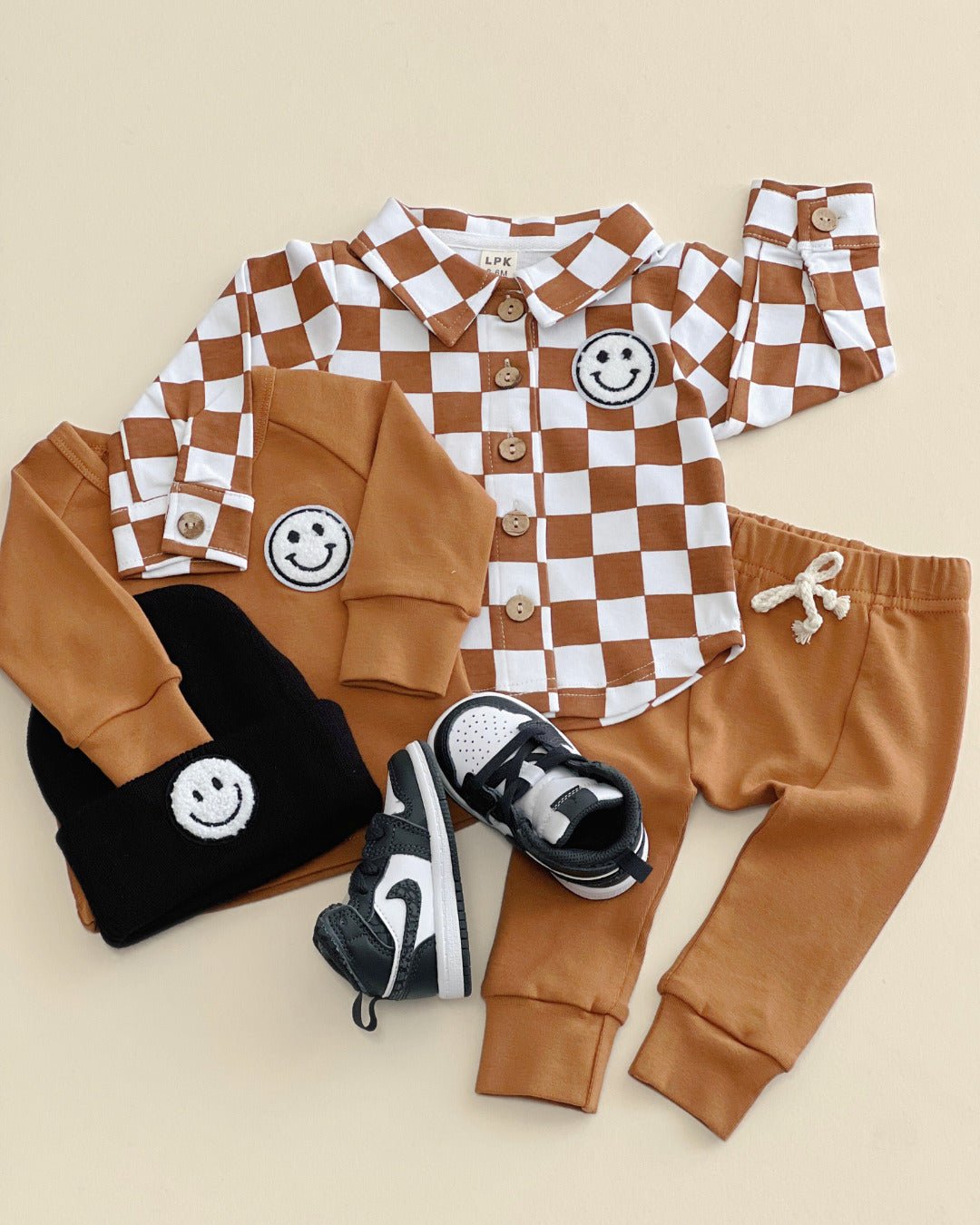 Cotton Shacket | Smiley Checkered Copper - Mack & Harvie