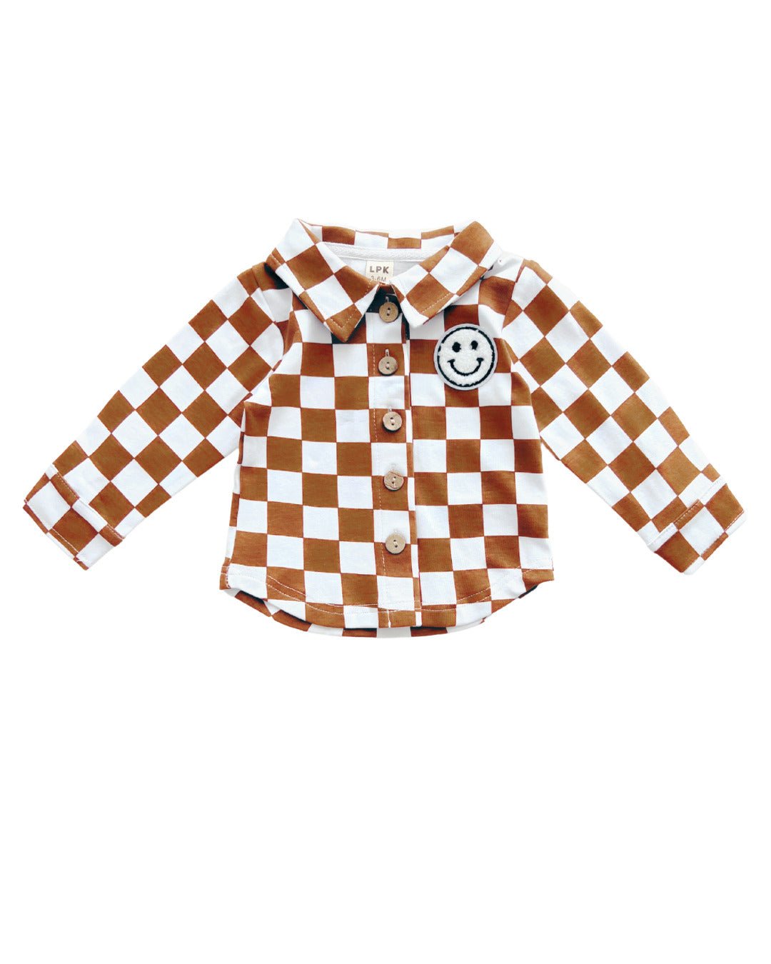 Cotton Shacket | Smiley Checkered Copper - Mack & Harvie