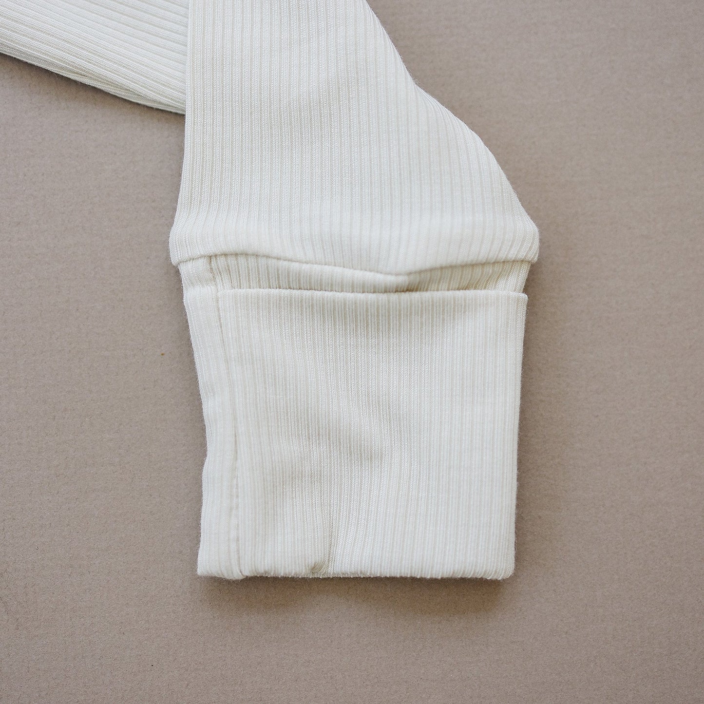 Cream Ribbed Bamboo Zipper - Mack & Harvie