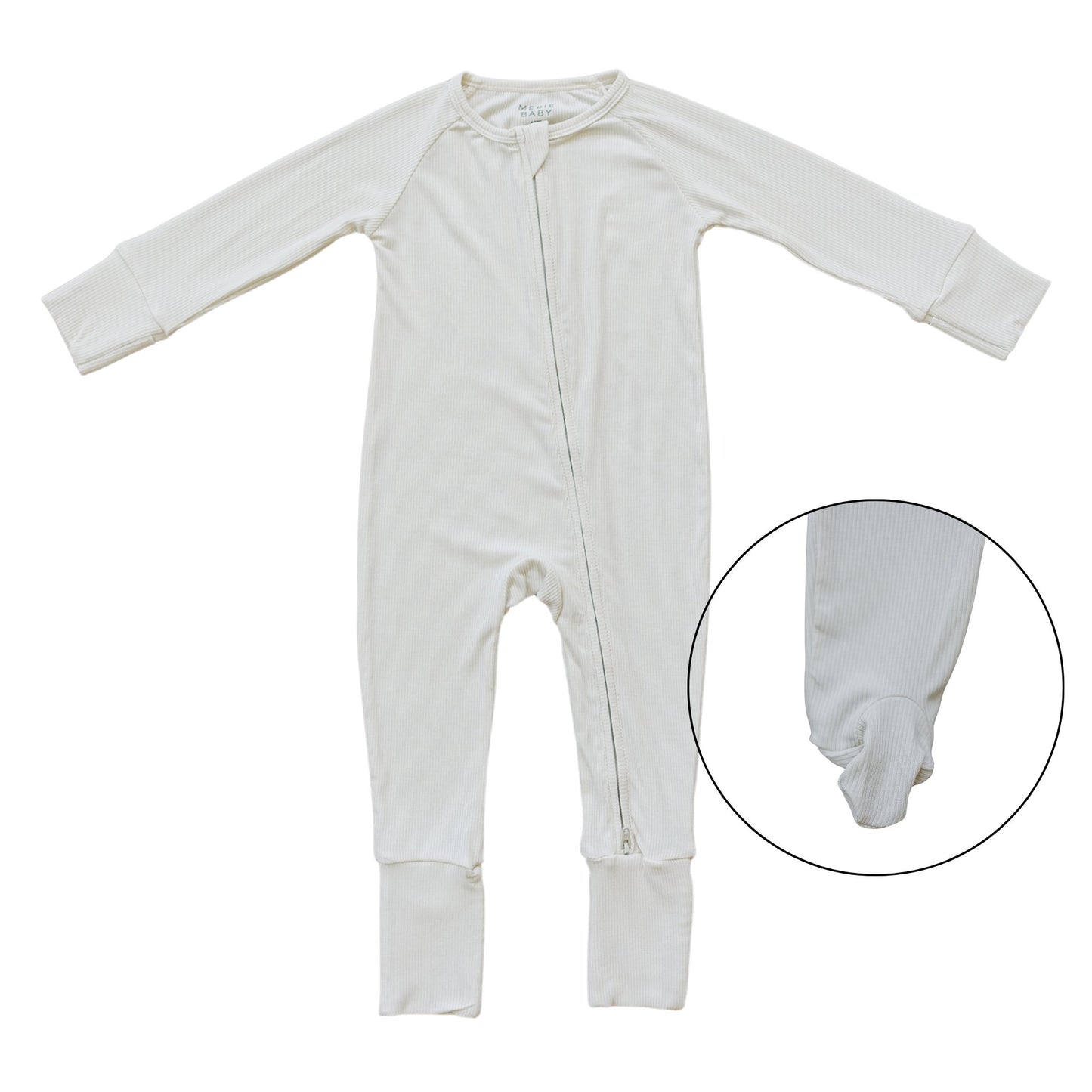Cream Ribbed Bamboo Zipper - Mack & Harvie