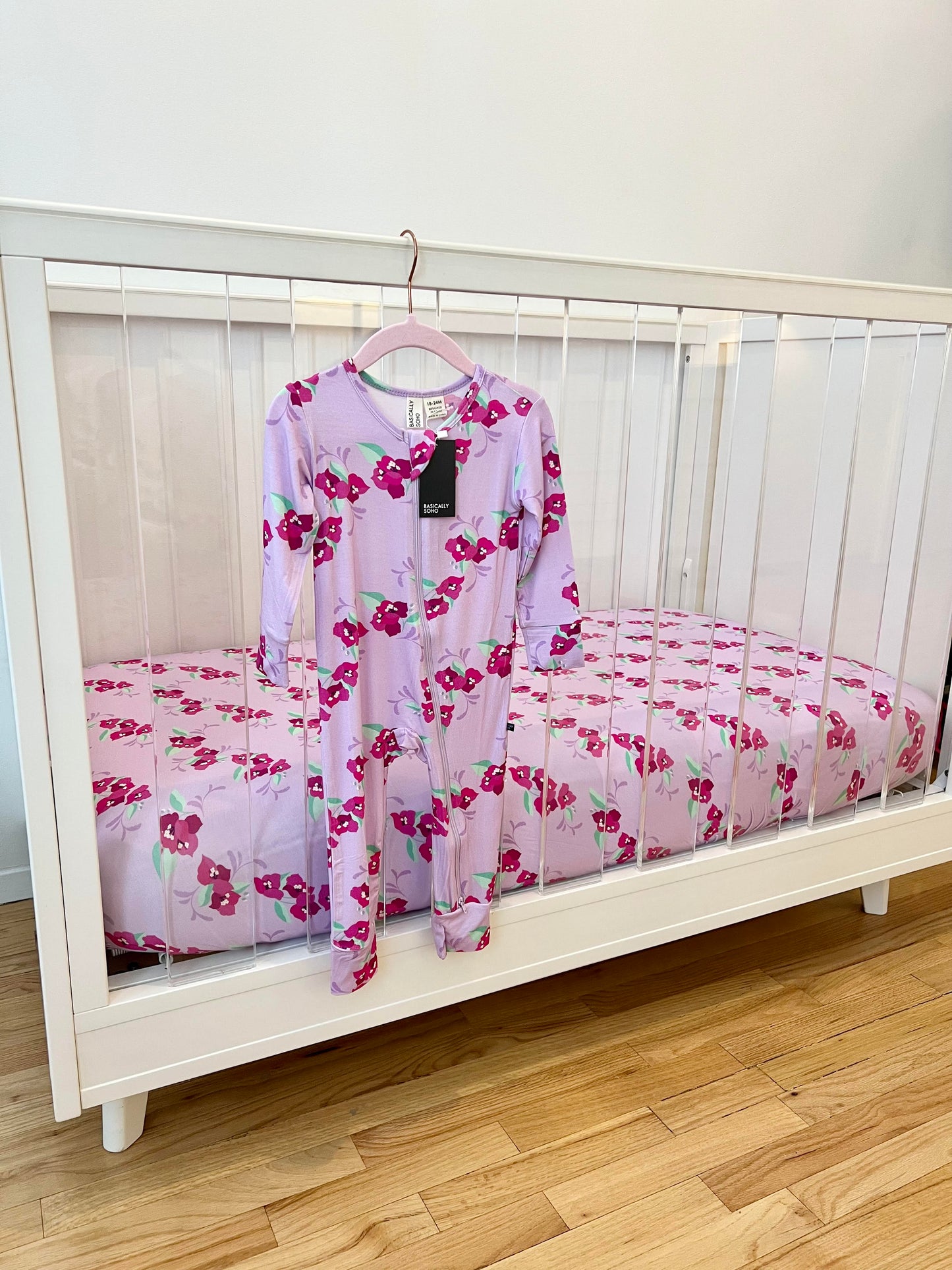 Crib Sheet in Floral Lilac