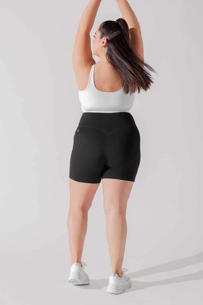 Crisscross Hourglass® Midi Short with Pockets - Black - Mack & Harvie