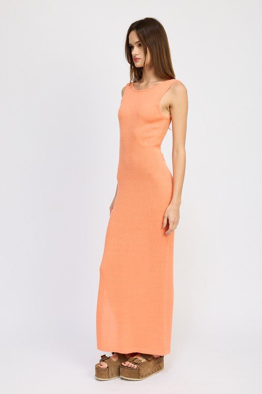 CROCHET MAXI DRESS WITH BACK TIE DETAIL - Mack & Harvie